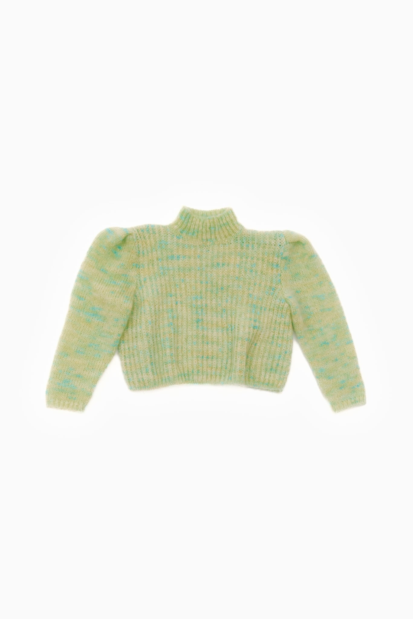 Green Knit Sweater Handmade in Barcelona for Women, Sustainable Mohair