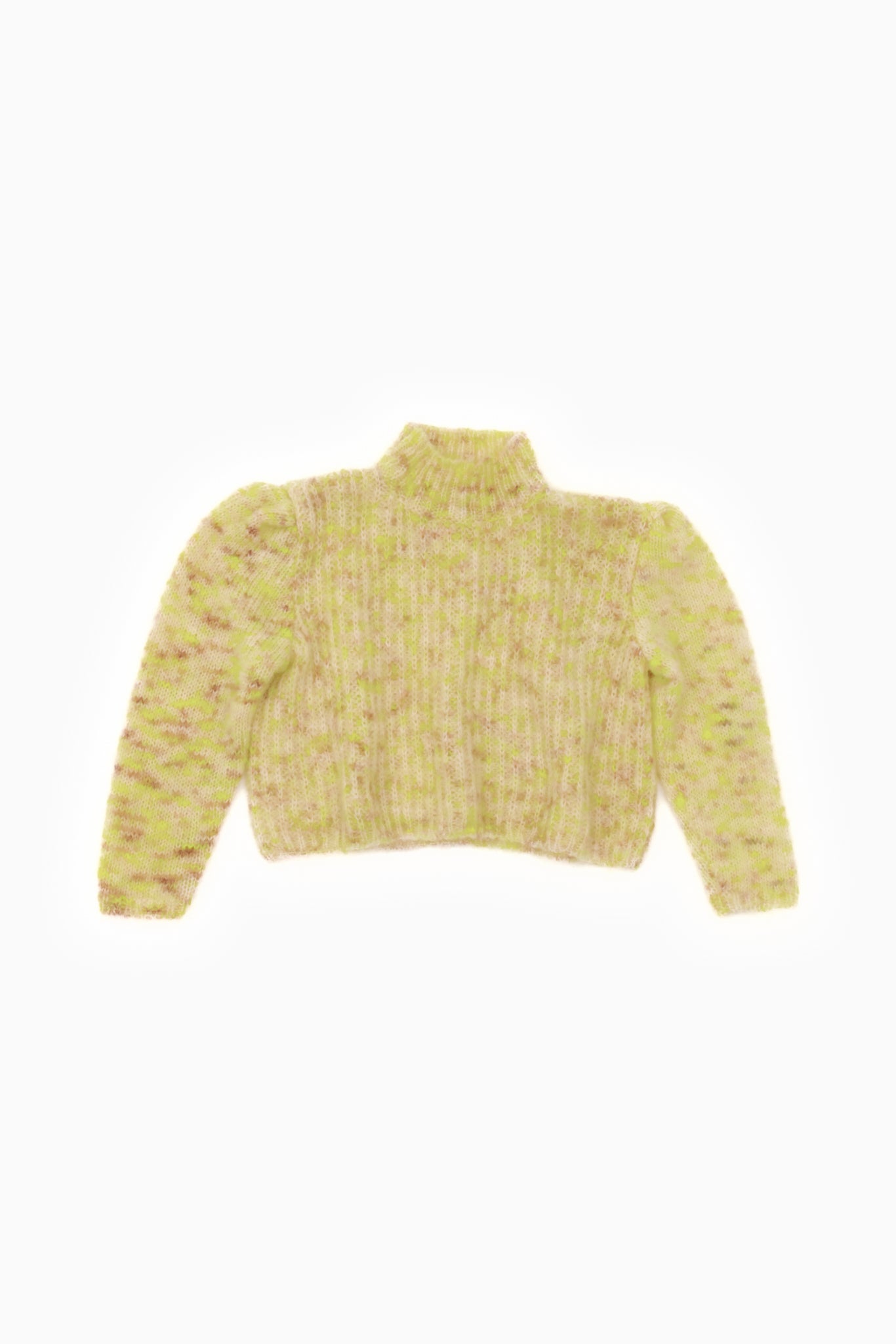 Lime Knit Sweater Handmade in Barcelona for Women, Sustainable Mohair