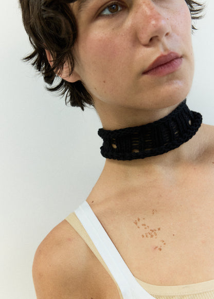 Carmen openwork choker / Ink black