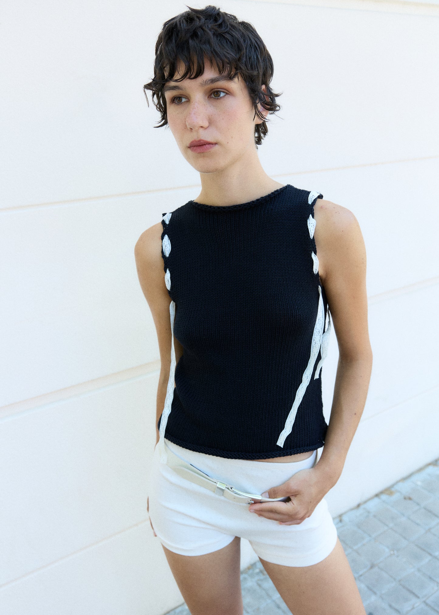 Carmen tank top / Ink black