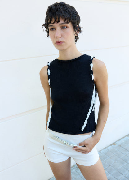 Carmen tank top / Ink black